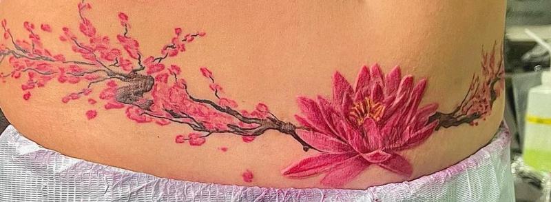 Daddy Jacks Body Art Studio : Tattoos : Flower : flower on a branch